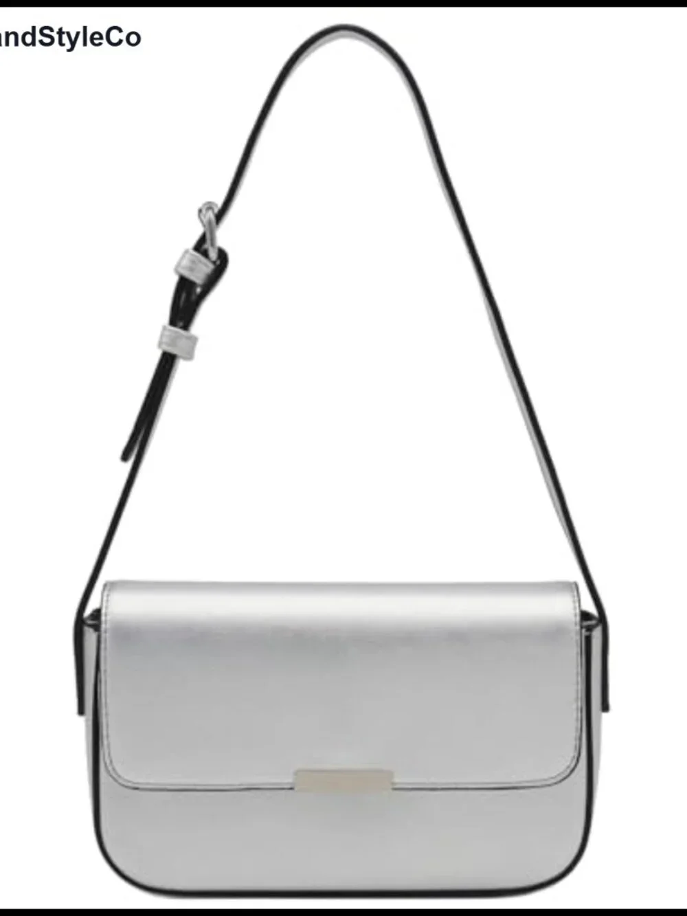 Faux Leather Mini Underarm Shoulder Bag with Flap Clasp & Adjustable Strap